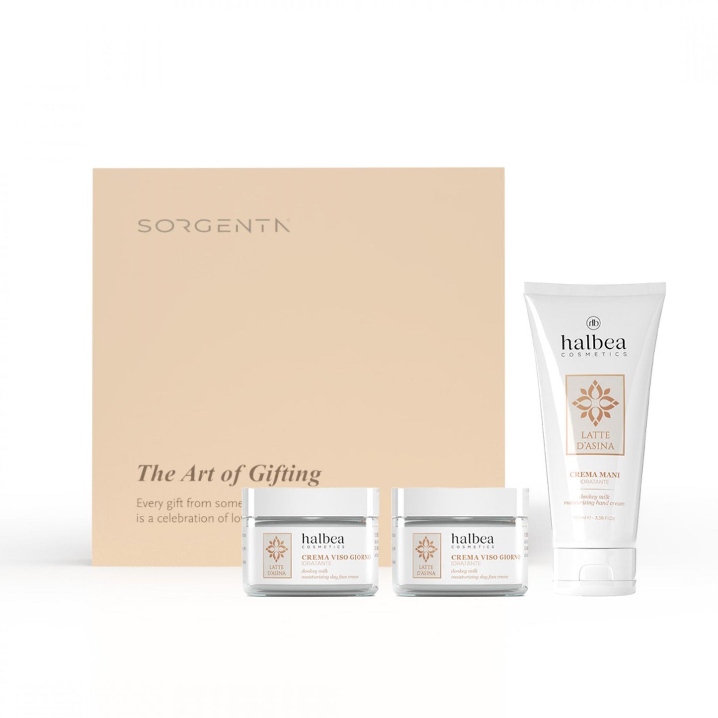 GiftBox Ligne Lait d’Ânesse – Coffret Soin Hydratant Visage Jour, Nuit & Mains | Halbea