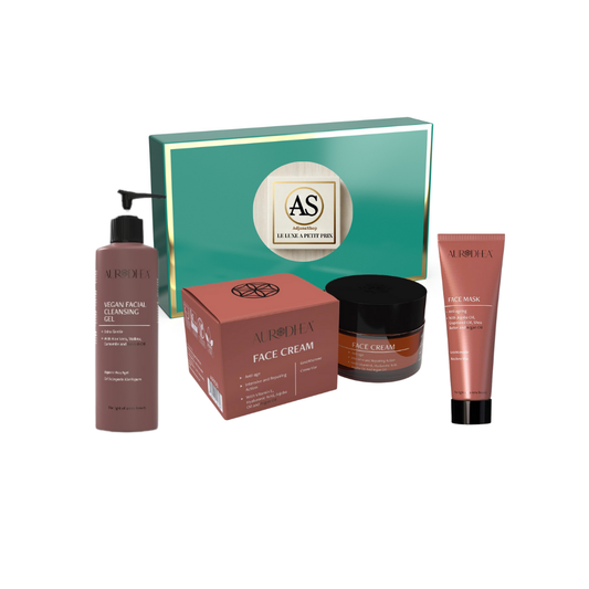 Kit Visage Végan Réparateur à l’Huile de Baobab & Argan – Nettoyant, Masque et Crème Anti-âge