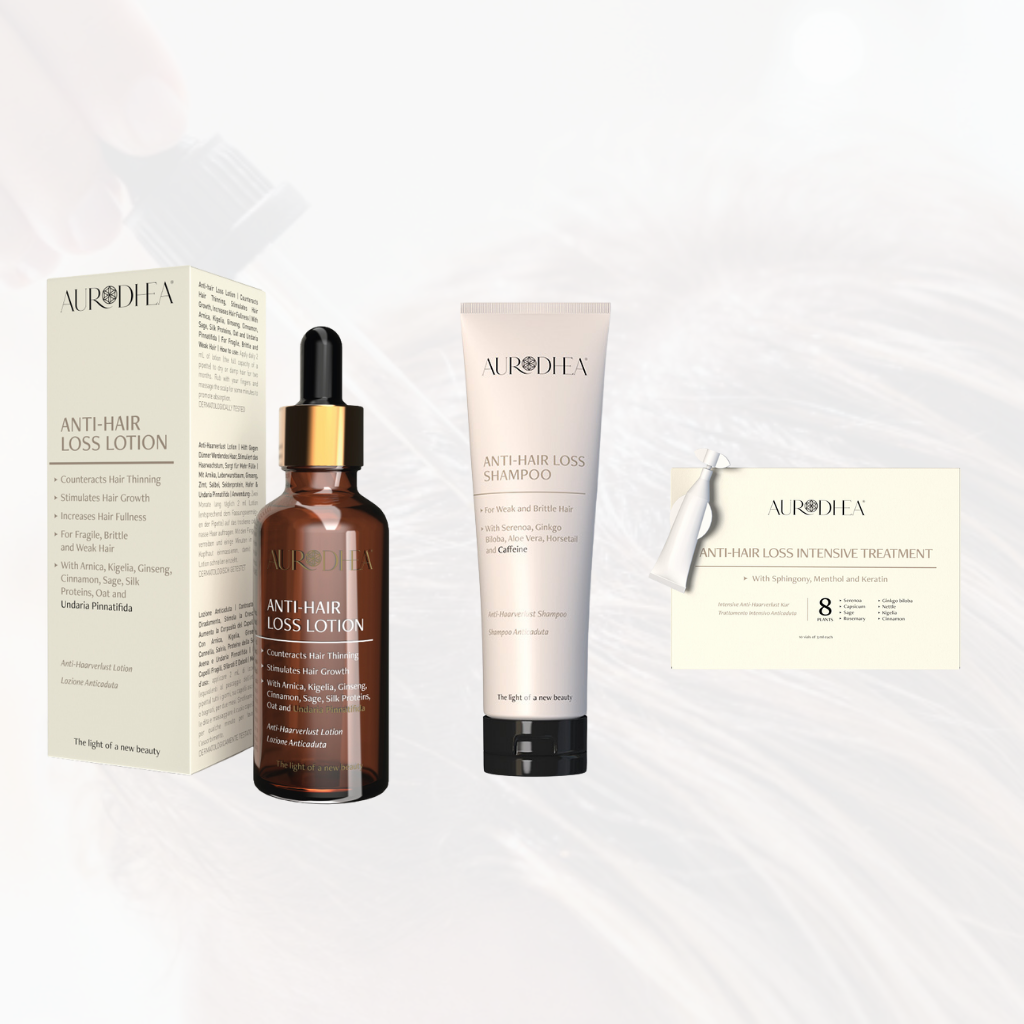 Coffret Soin Anti-Chute Cheveux Aurodhea | Lotion + Shampoing + Cure d’Ampoules