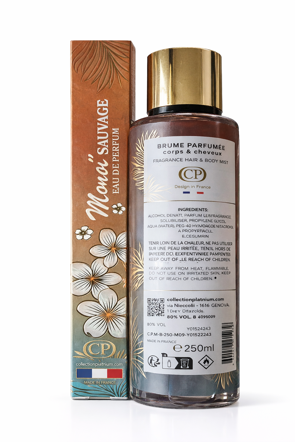 Duo Monoï Sauvage – Brume parfumée 250 ml + Parfum de poche 35 ml
