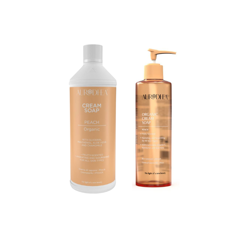 DUO Savon Liquide à la Pêche | Aurodhea 260 ml + 1000 ml