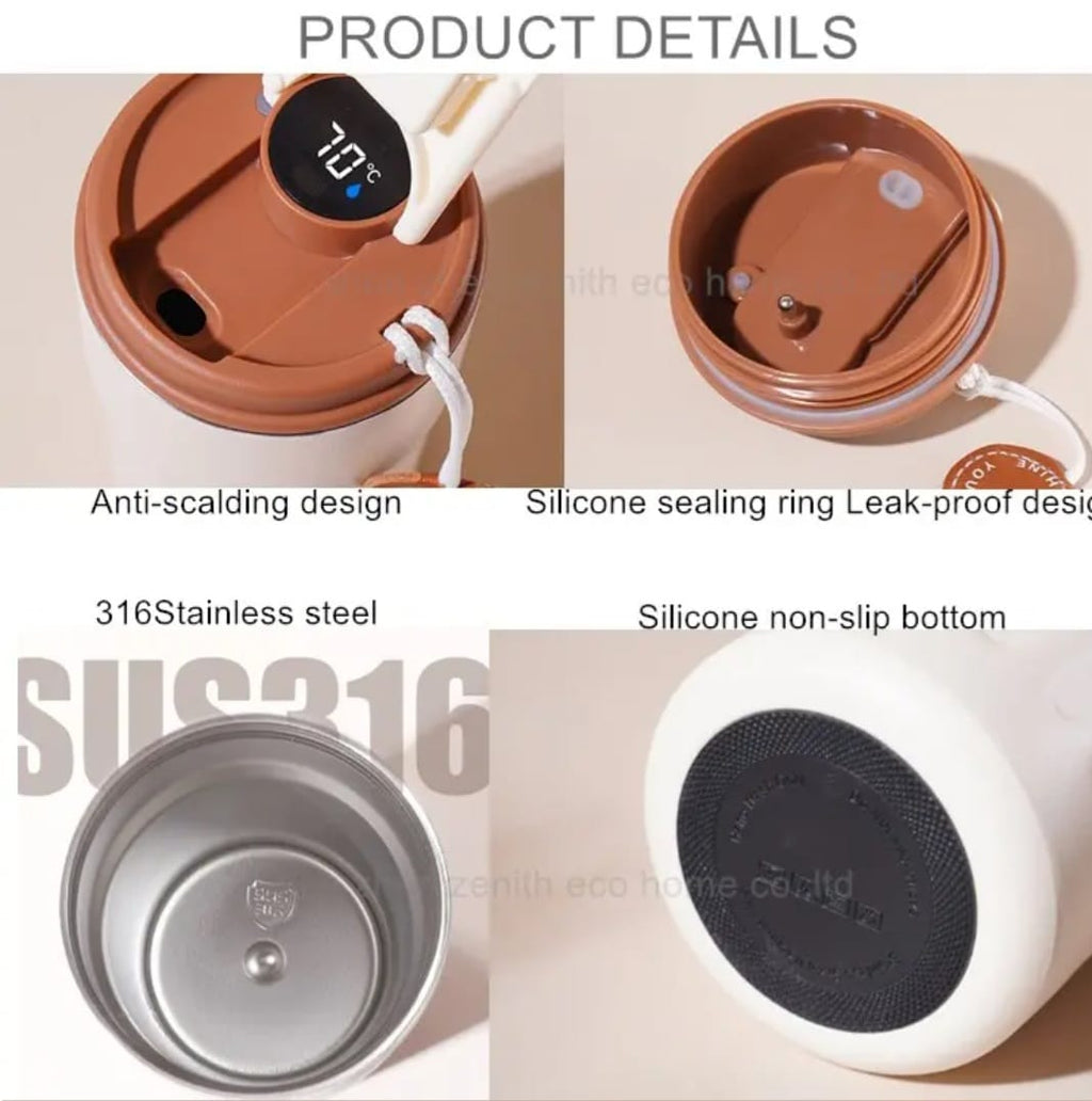 Tasse à café thermique intelligente avec affichage LED 450 ml