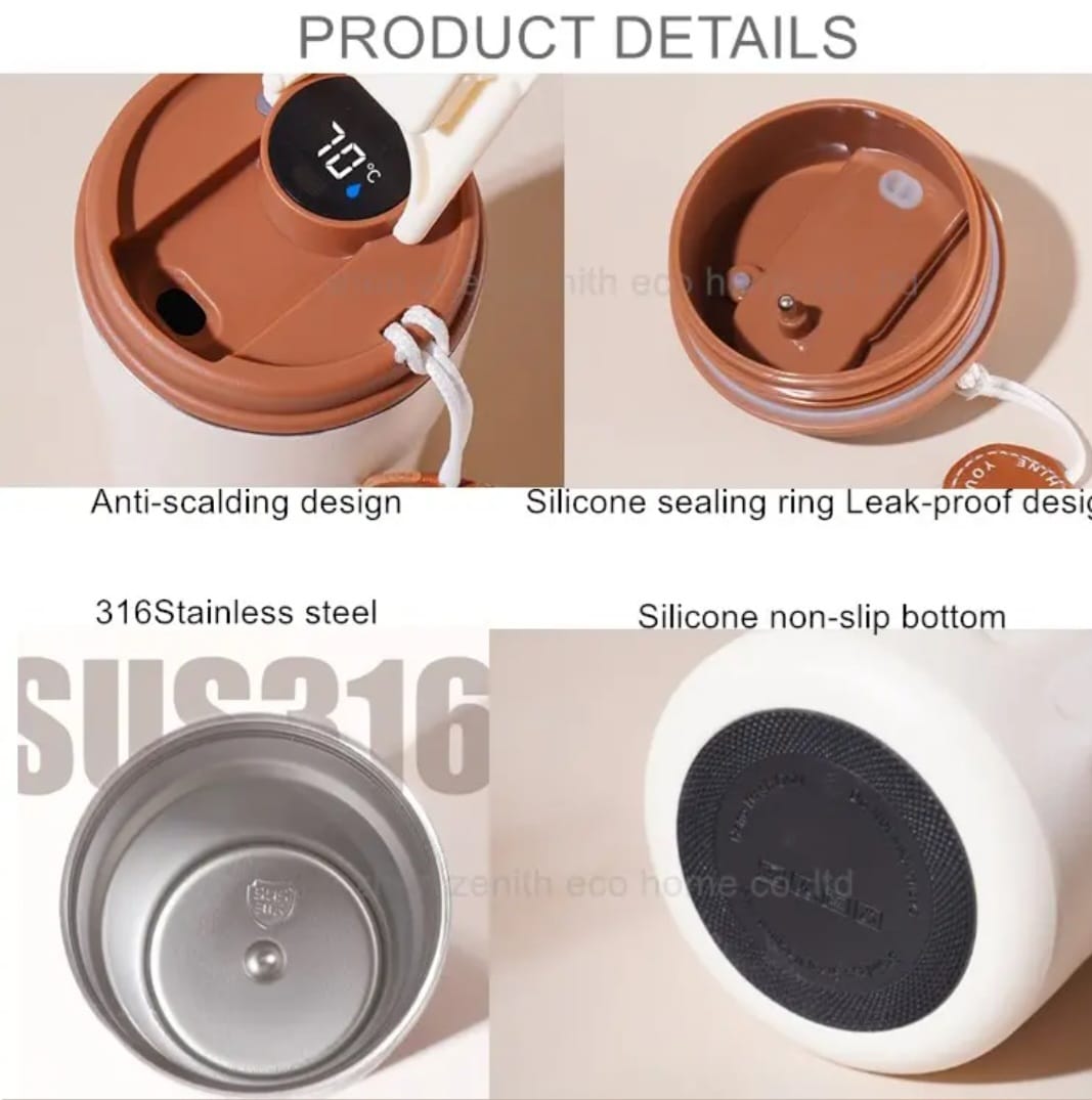 Tasse à café thermique intelligente avec affichage LED 450 ml