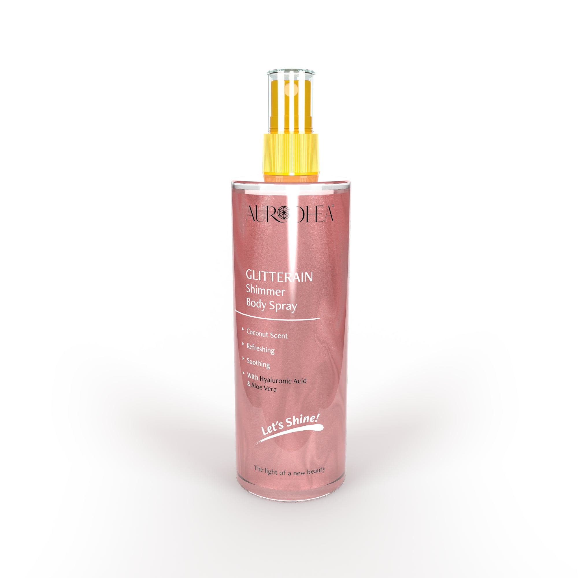 Glitterain Pink Shimmer Body Spray Noix de Coco | Aurodhea 150 ml