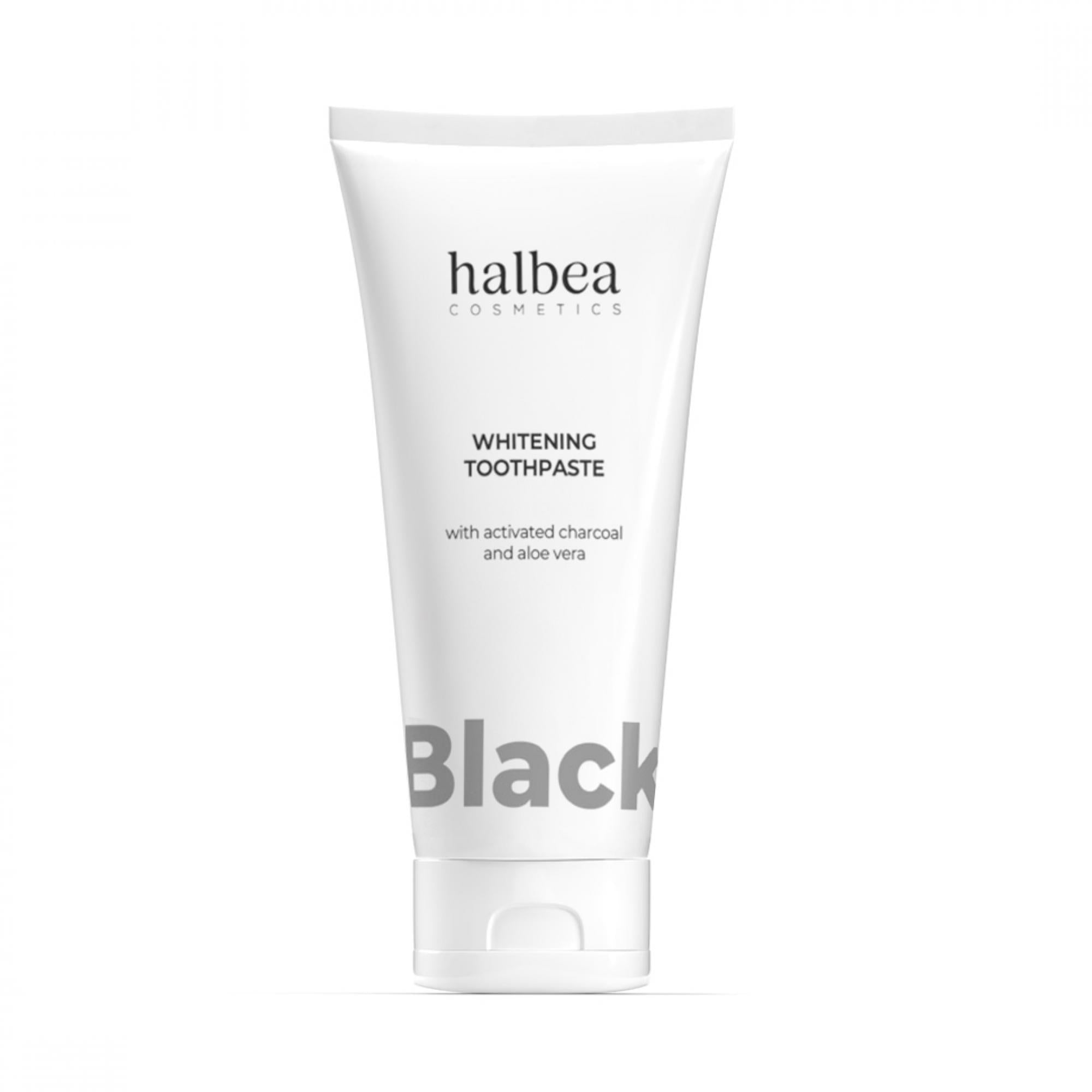 Dentifrice Noir Blanchissant Charbon Actif & Aloe Vera | Halbea 100 ml
