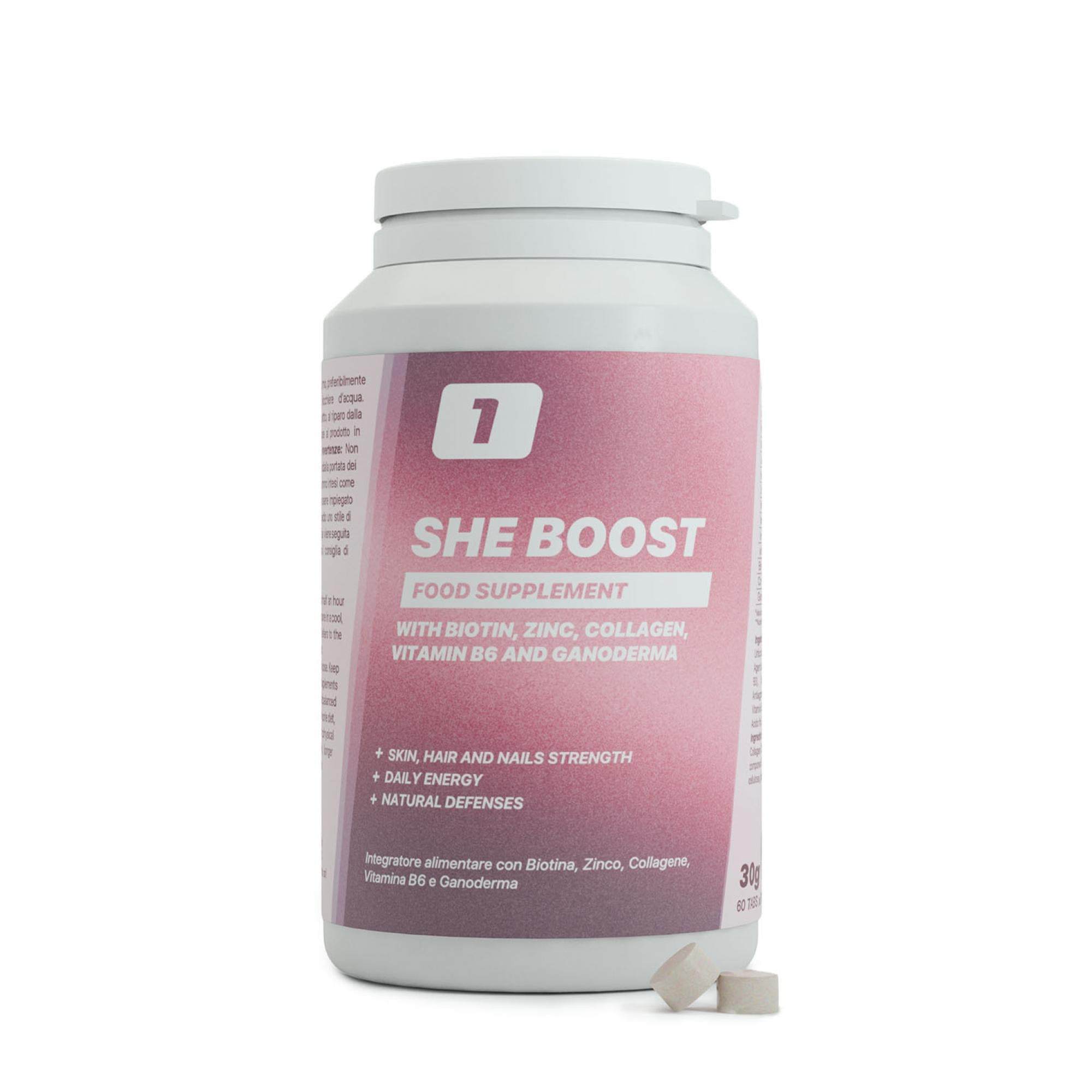 She Boost – Énergie, Beauté & Défenses | One Supplements 60 comprimés
