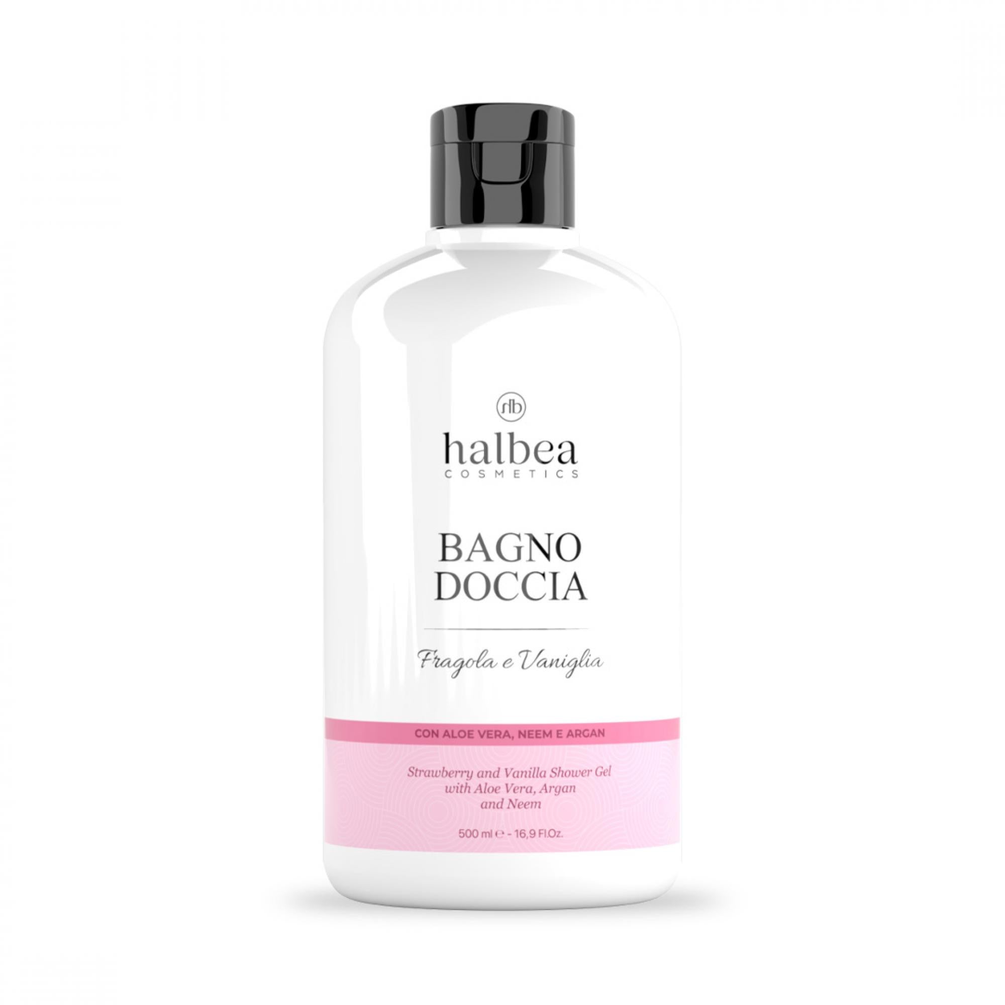 Gel Douche Fraise & Vanille – Aloe Vera, Neem & Argan | Halbea 500ml
