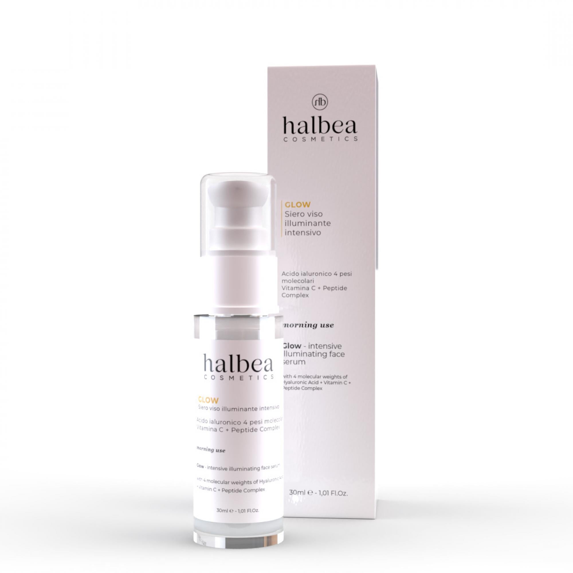 Sérum Visage Glow Illuminateur Intensif – 4x Acide Hyaluronique | Halbea 30ml