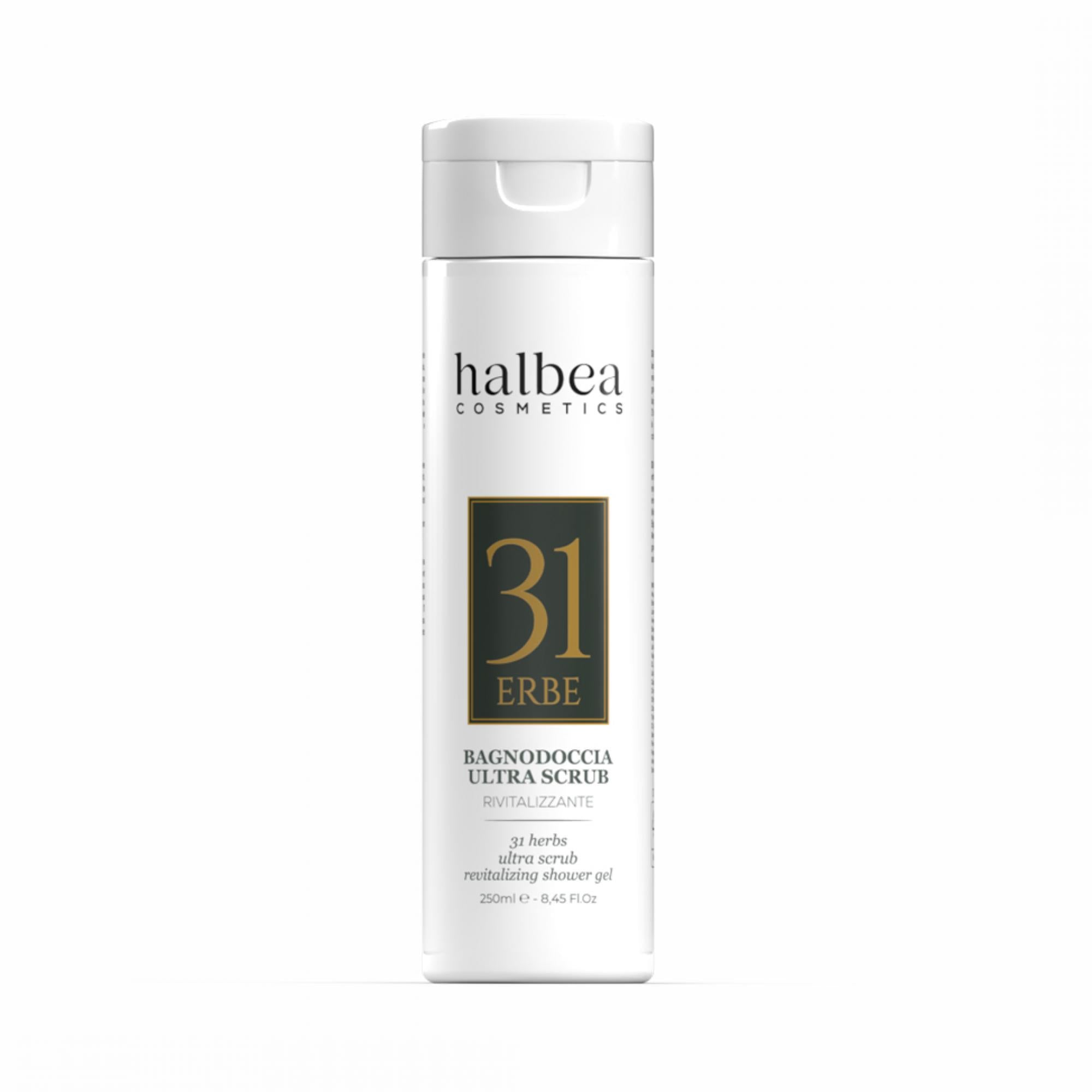 Gel Douche Ultra Gommage Revitalisant – Huile 31 Herbes | Halbea 250ml