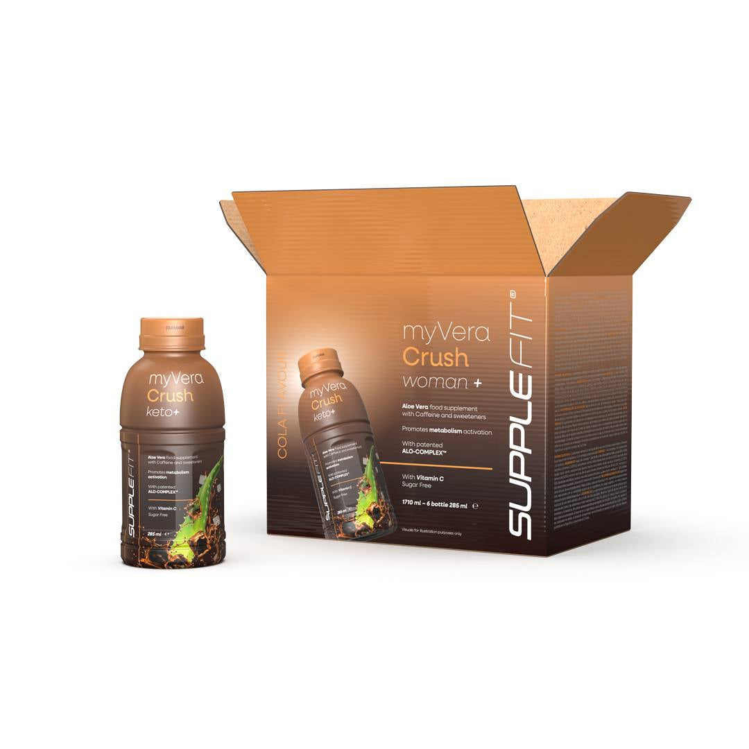 MYVERA CRUSH Keto + | Complément alimentaire avec caféine et édulcorants en bouteille unidose de 285 ml