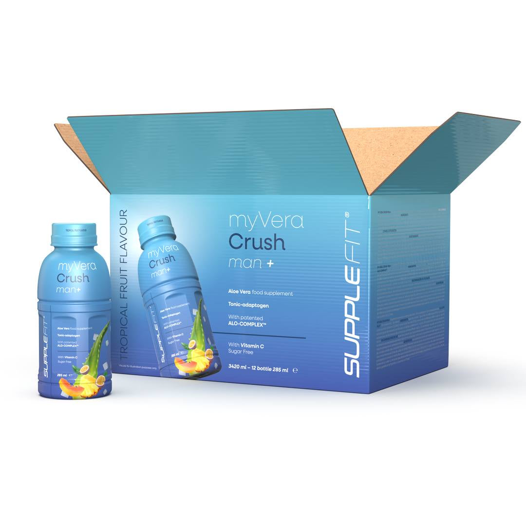 MYVERA CRUSH Man + | Complément alimentaire en bouteille unidose de 285 ml