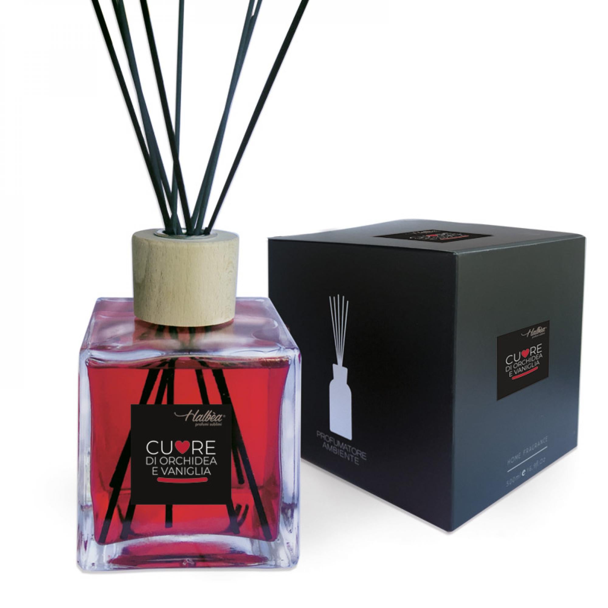 Orchidée et Vanille – Parfum d'ambiance Bâtonnets | Halbea 500 ml