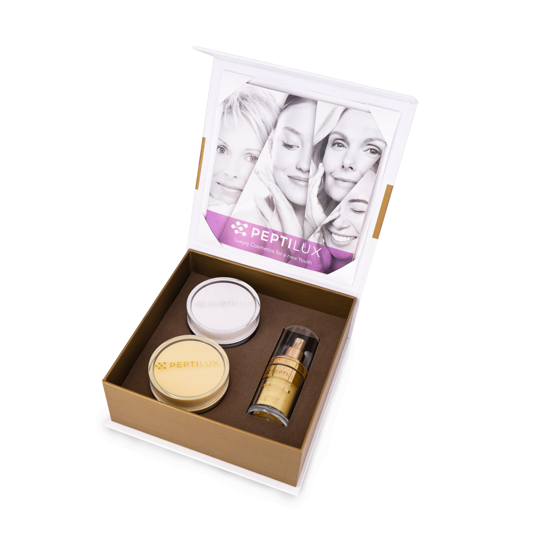 Coffret Crèmes Visage Luxe Peptilux Anti-âge Jour, Nuit & Contour Yeux | LUXSET004