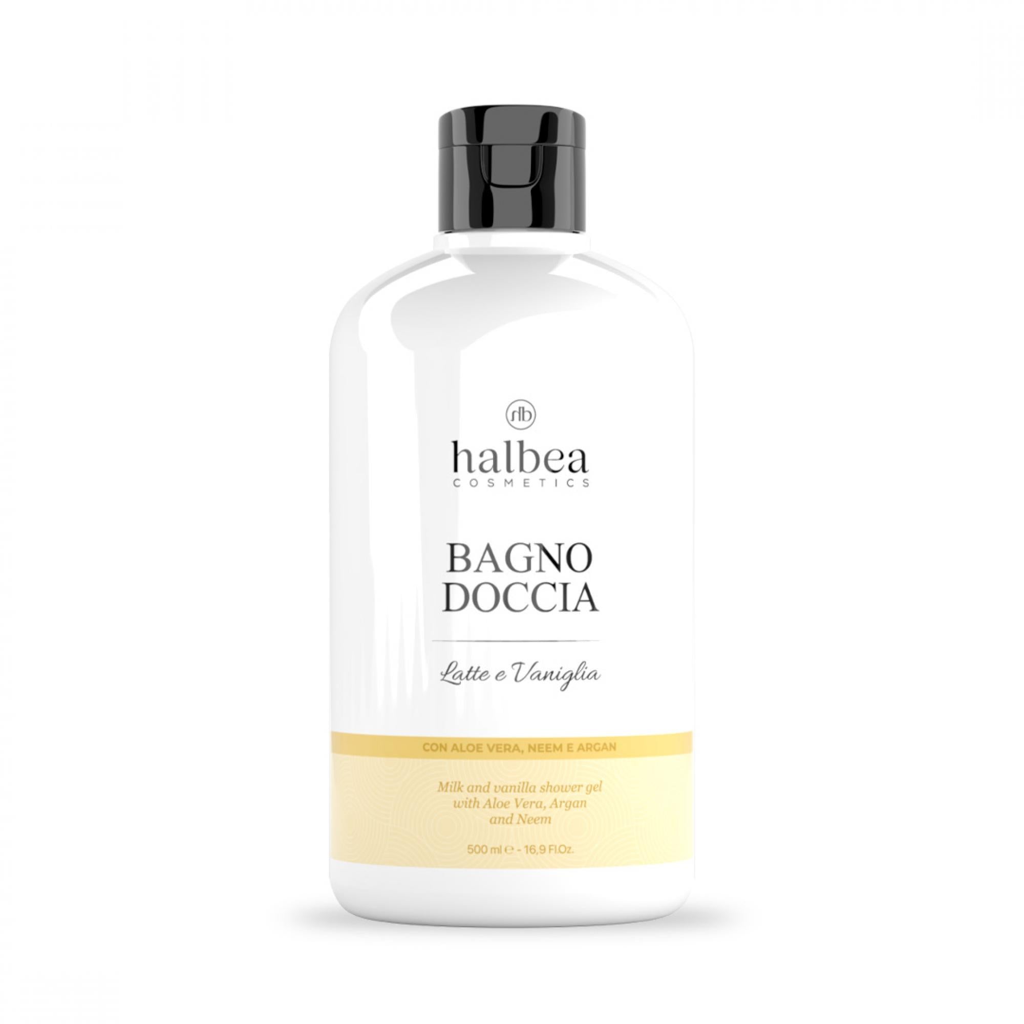 Gel Douche Lait & Vanille – Aloe Vera, Neem & Argan | Halbea 500ml